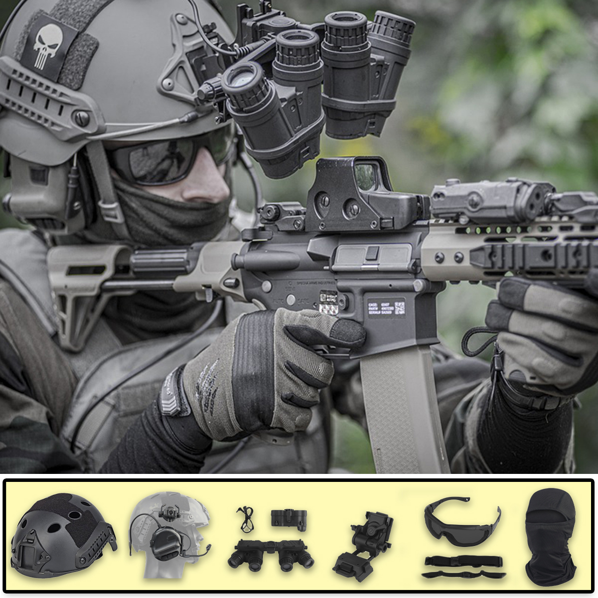 Outdoor Hunting Movies - Fast Airsoft Helmet Set with Tactical