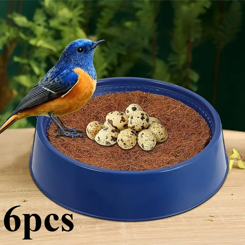 Hunting Quail - 6 Pigeon Nest Bowls, Plastic Nest