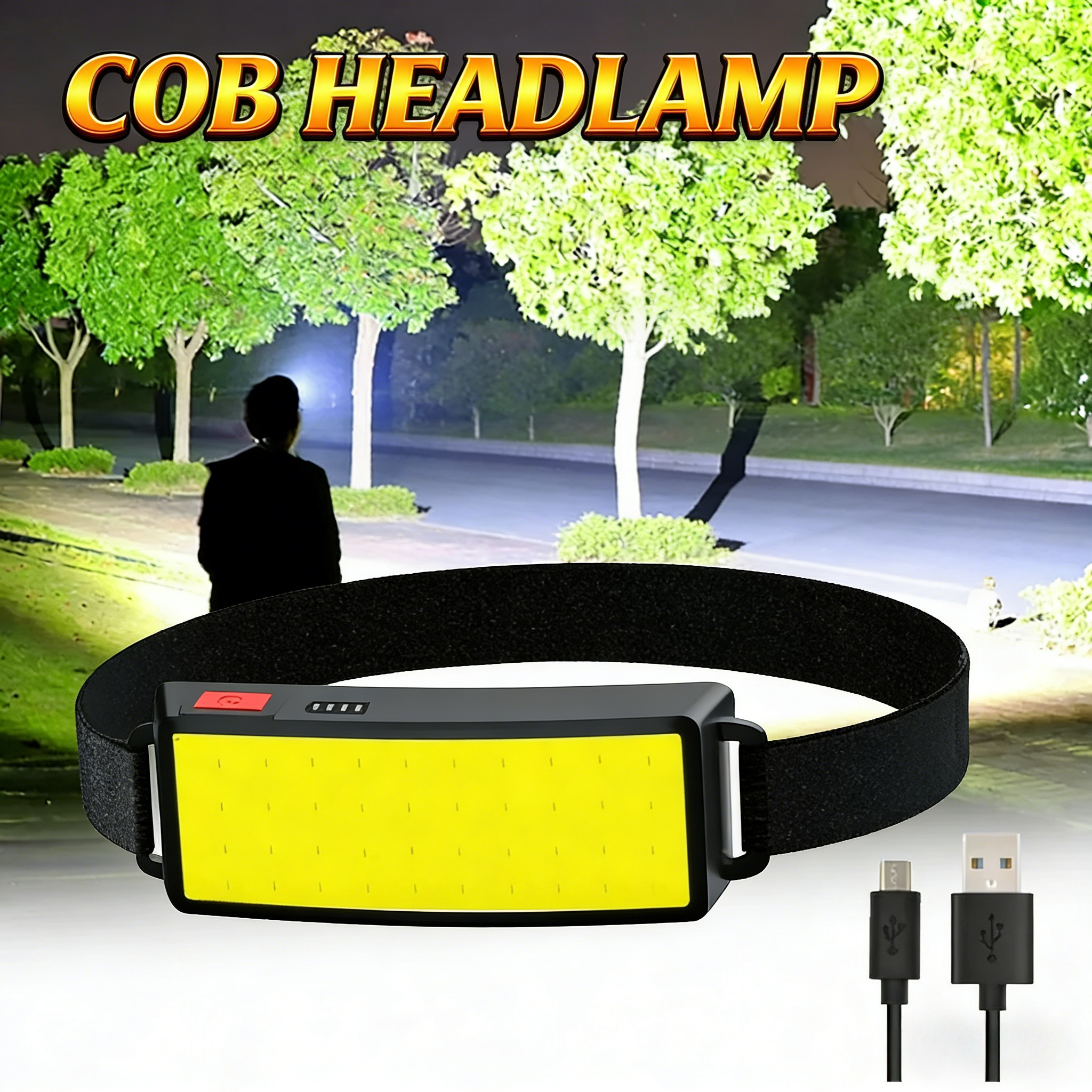 Hunting Fishing Outdoor - COB Portable LED Headlights Outdoor Headlight