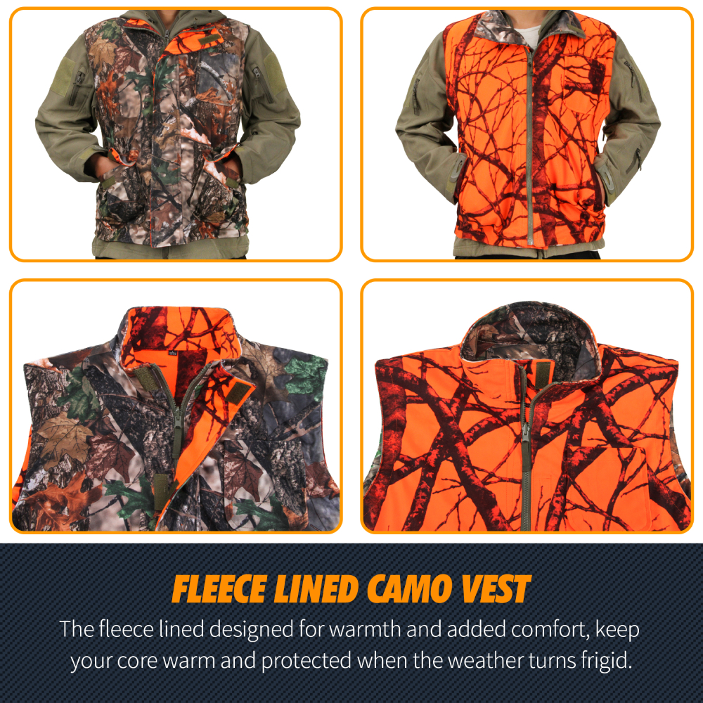 Orange Hunting Vest Men's Slee - Outdoor Hunting Coat incelemesi ve fiyatı