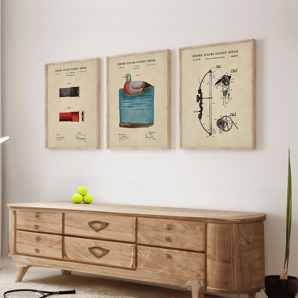 Vintage Hunting Equipment Pate - Outdoor Hunting Paintings incelemesi ve fiyatı