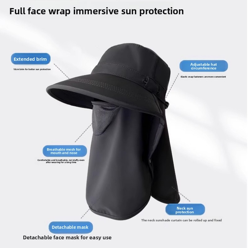 Summer Sun Hats with Face Mask - Hunting Outdoor Hats incelemesi ve fiyatı