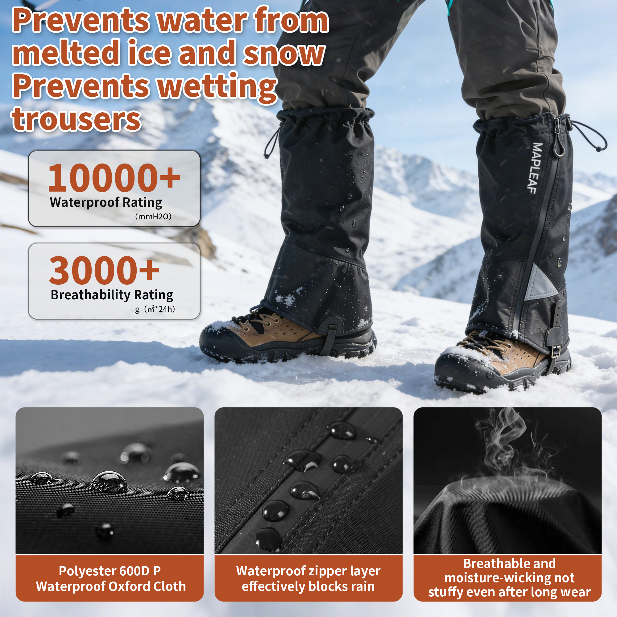 MAPLEAF Waterproof Leg Gaiters - Hunting Fishing Outdoor incelemesi ve fiyatı