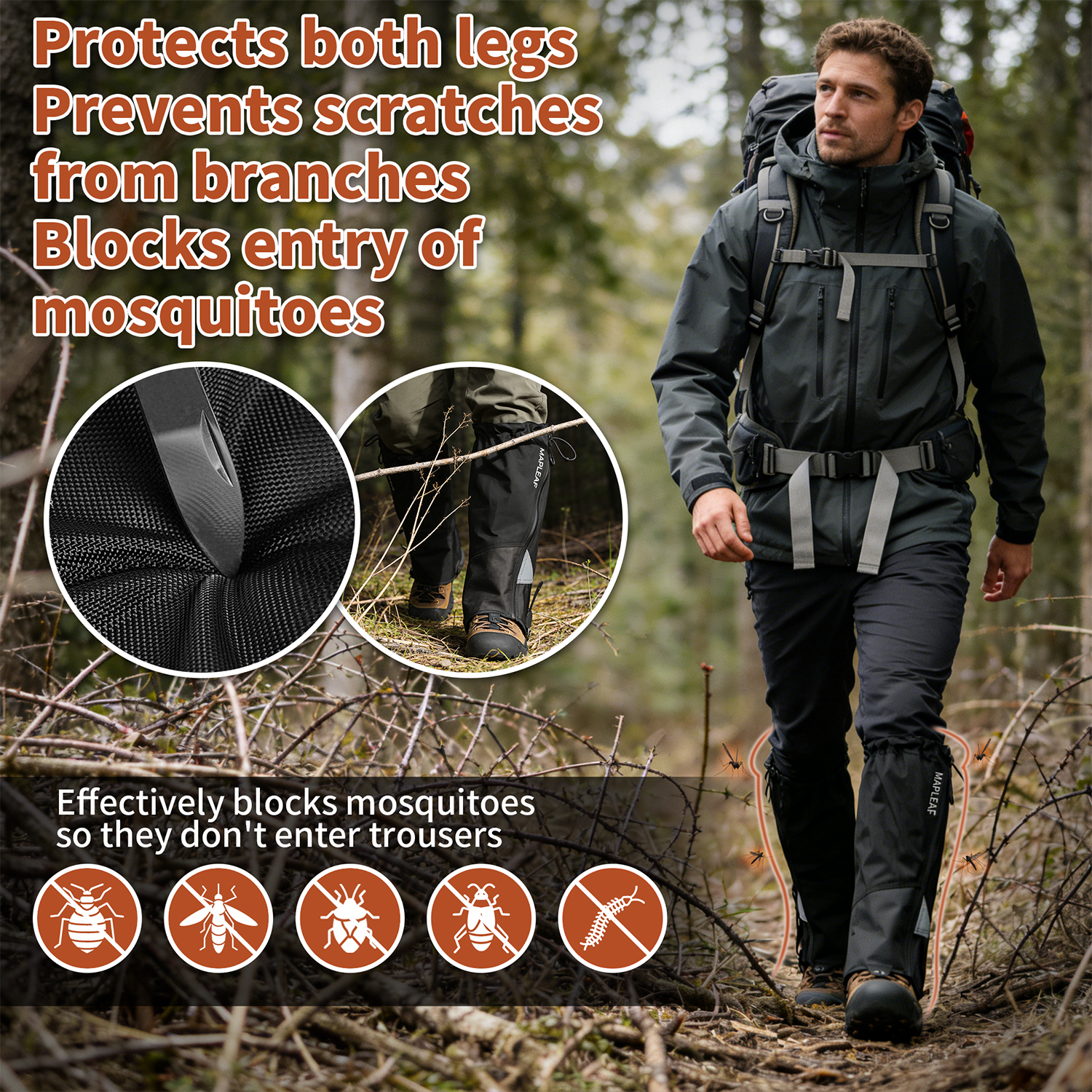 MAPLEAF Waterproof Leg Gaiters - Hunting Fishing Outdoor incelemesi ve fiyatı