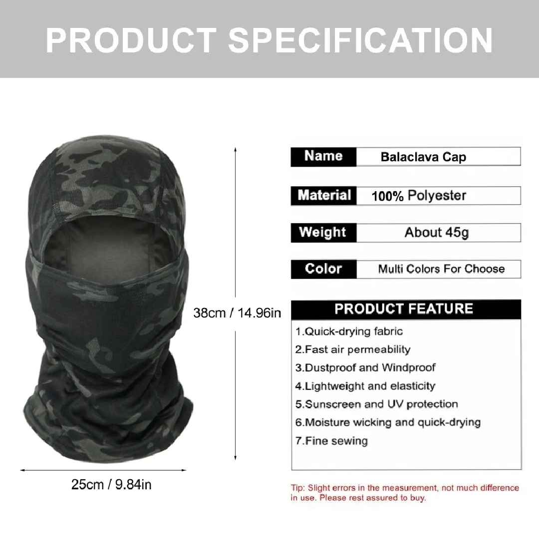 Camouflage Balaclava Hat Cycli - Hunting Outdoor Hats incelemesi ve fiyatı