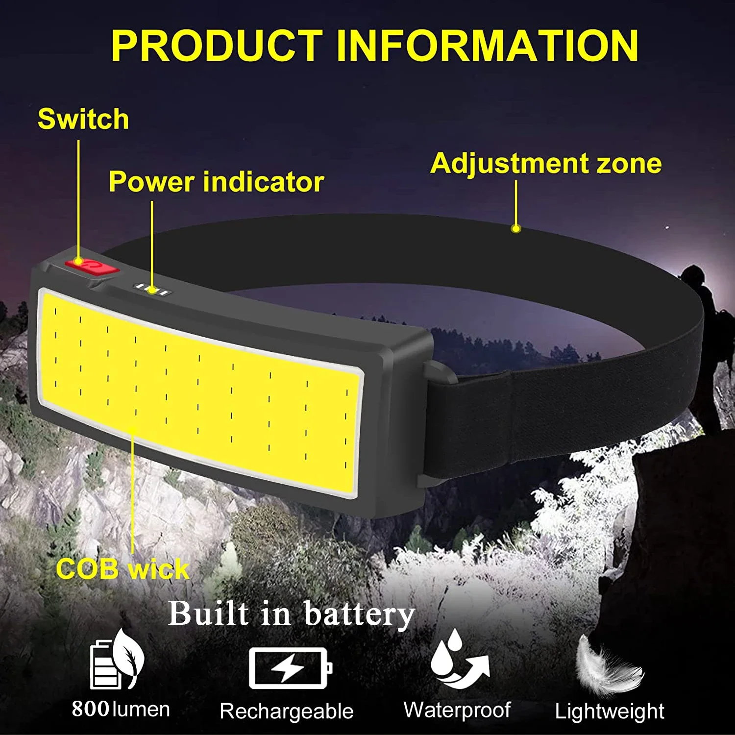COB Portable LED Headlights Ou - Hunting Fishing Outdoor incelemesi ve fiyatı