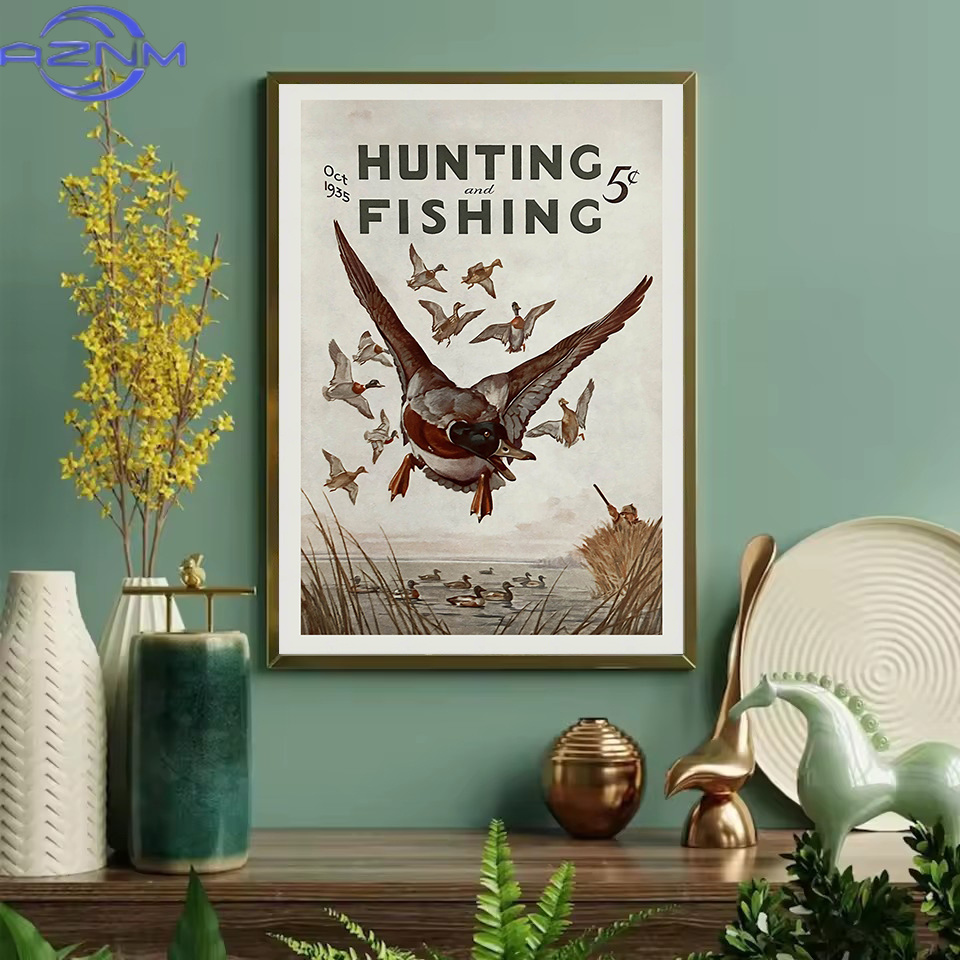 AZNM Retro Wildlife Outdoor Hu - Outdoor Hunting Paintings incelemesi ve fiyatı