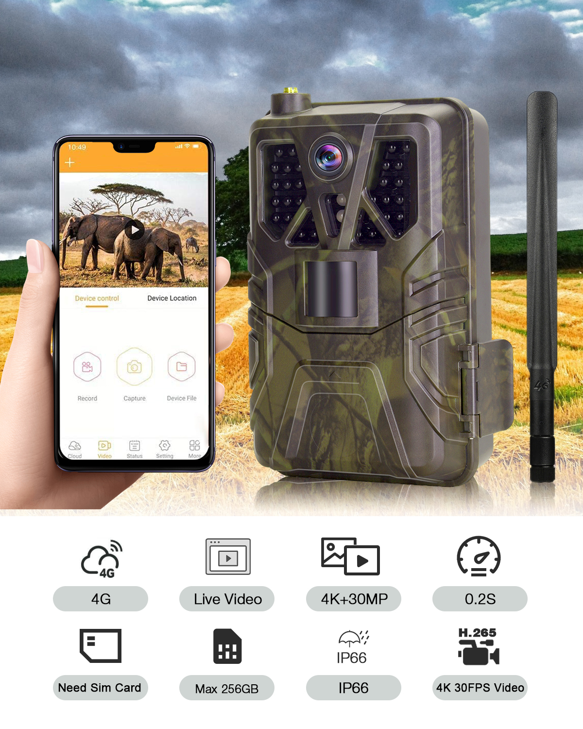 4K 30fps Trail Camera with APP - Outdoor Hunting Video Camera incelemesi ve fiyatı