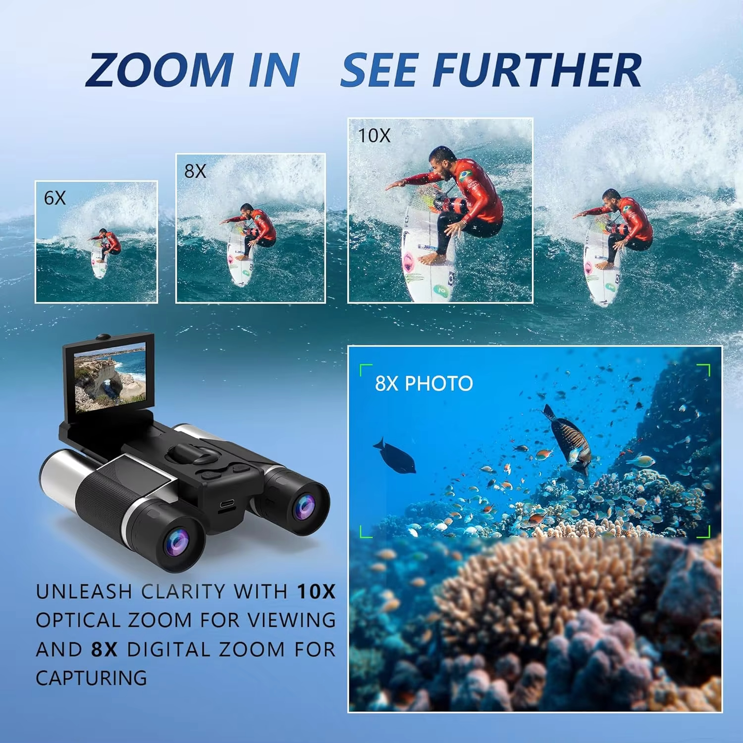 8X Digital Zoom Camera Binocul - Outdoor Hunting Video Camera incelemesi ve fiyatı