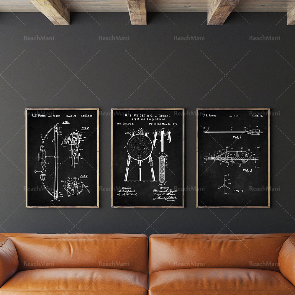 Archery Patent Set Of 3, Bow P - Outdoor Hunting Paintings incelemesi ve fiyatı